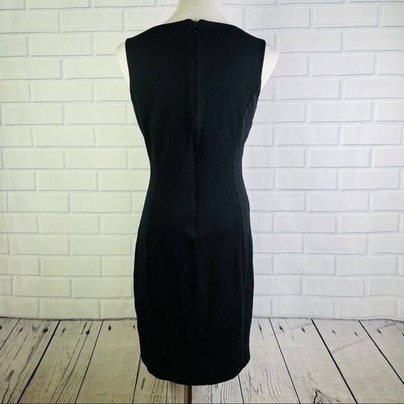 Vince Camuto Black, White & Gray Colorblock Sleeveless Midi Dress - Size 8P - Picture 5 of 15